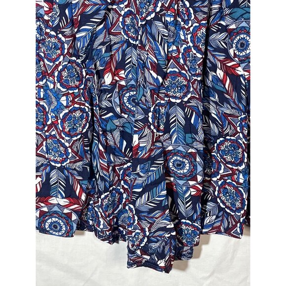 jumpsuit romper shorts tie around neck floral blue elastic waist & top M READ - Picture 6 of 9
